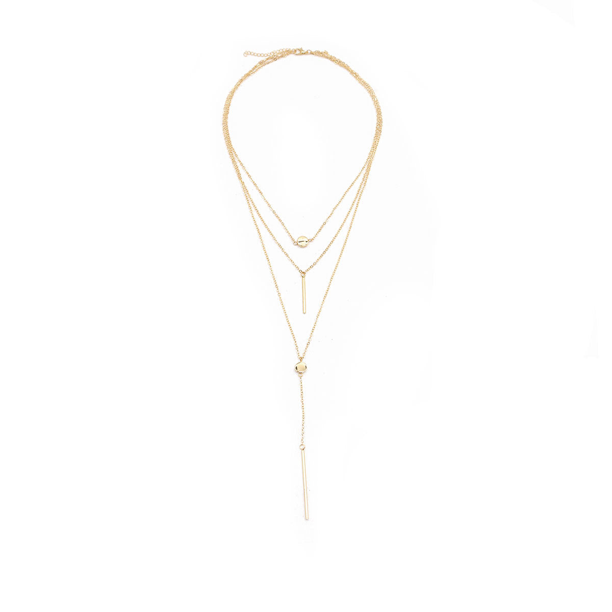 Polka Dot Teardrop Pendant Necklace for Women with Snake Bone Chain Multi-Layer Short Necklace Fashion Jewelry