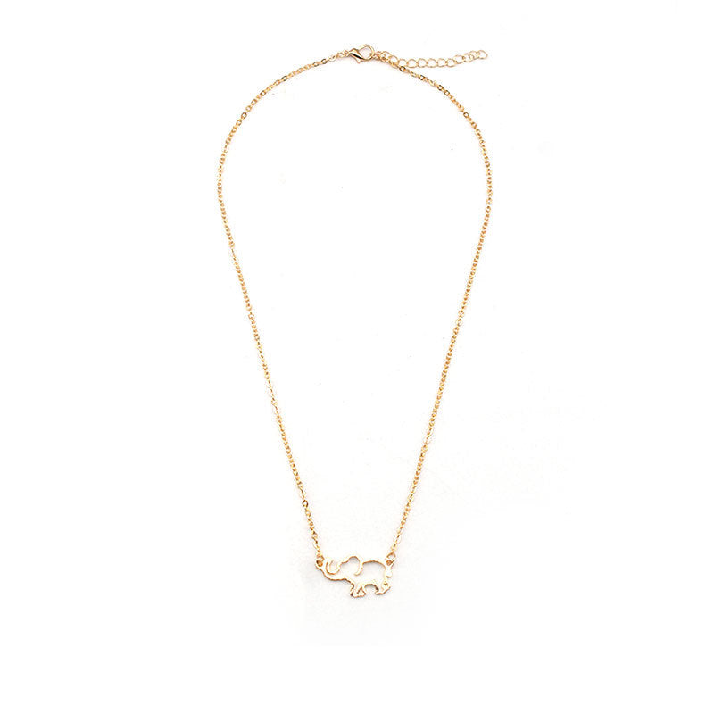 Long-Nose Elephant Necklace Alloy Cross Chain Women's Pendant Jewelry