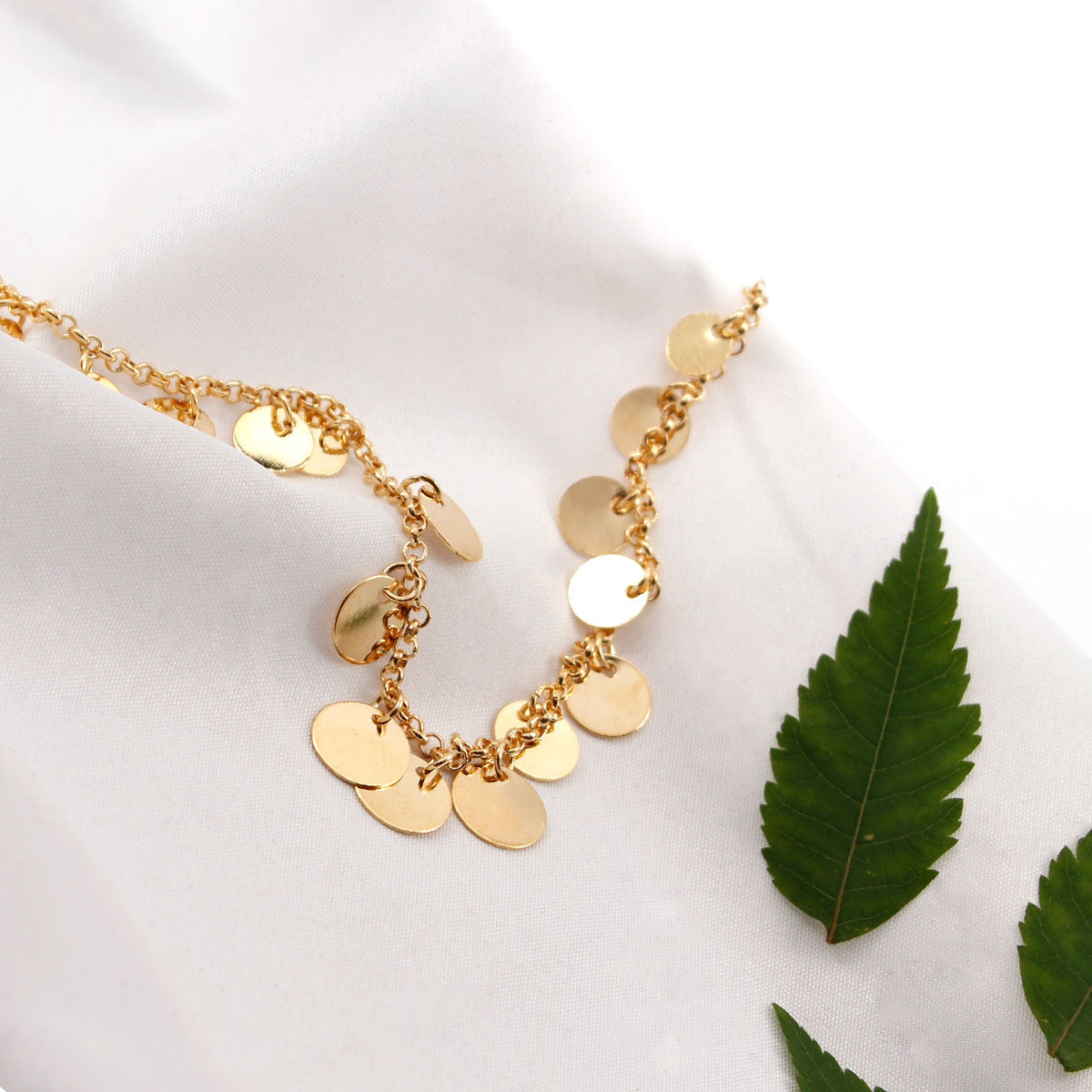 Minimalist Round Copper Clavicle Necklace Snake Chain