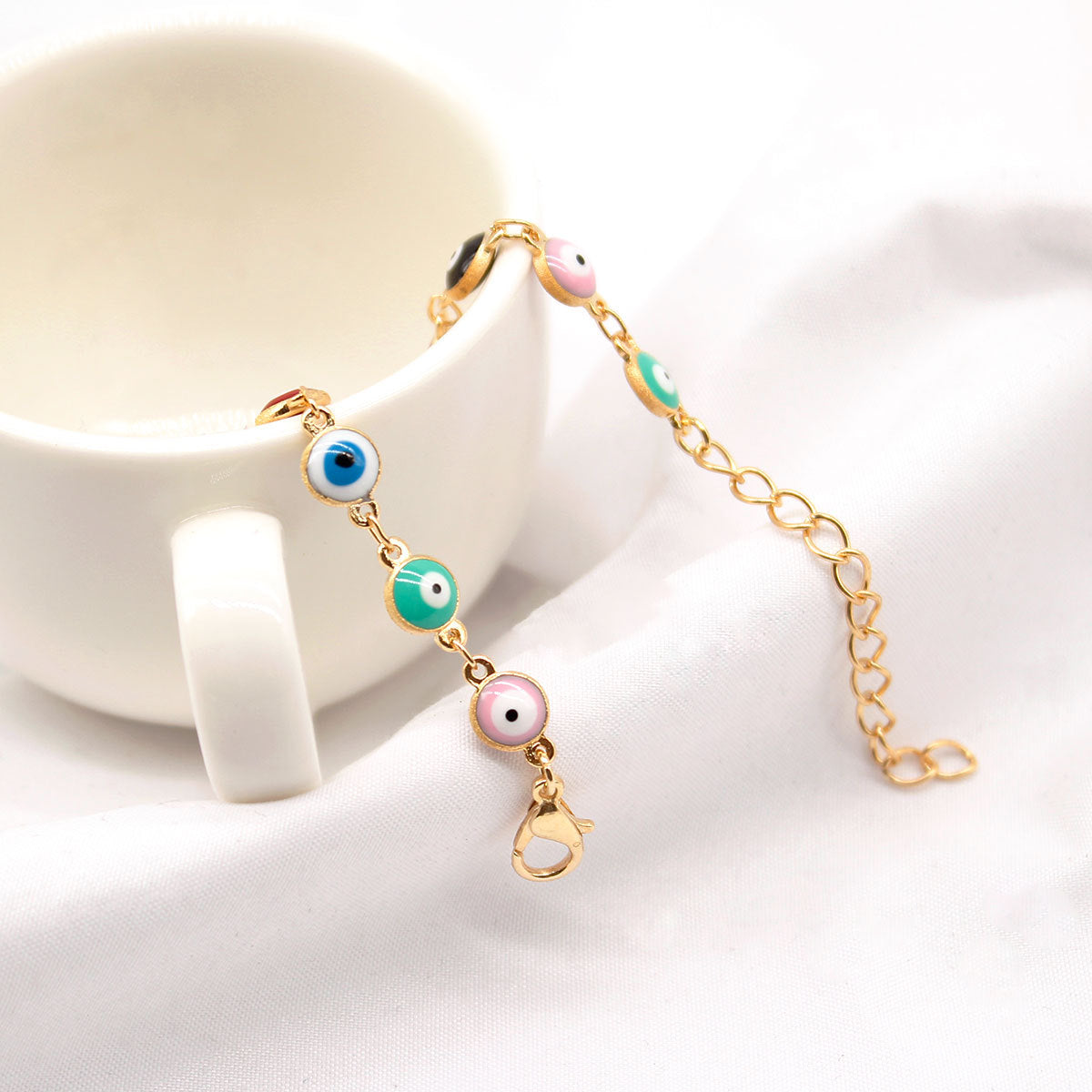 Summer Fashion Beach Anklet with Metal Eye and Teardrop Dangle for Women