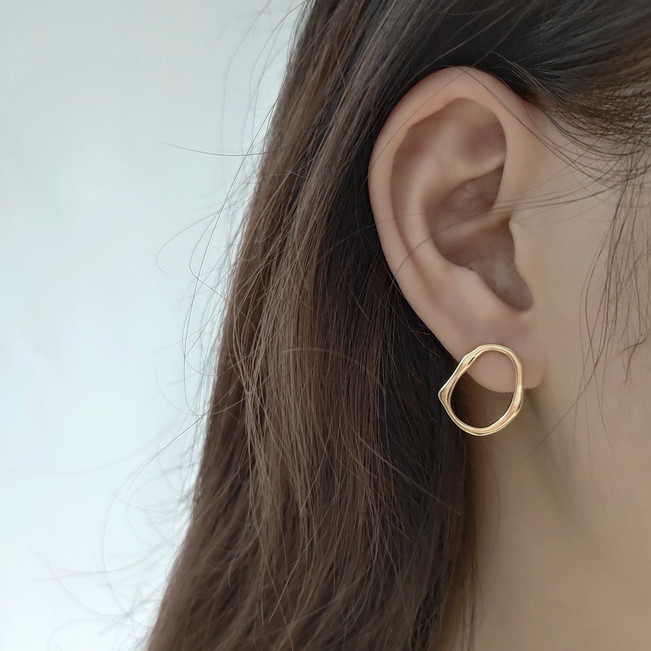 Sweet Minimalist 925 Sterling Silver Teardrop Geometric Earrings with Pearl Inlay