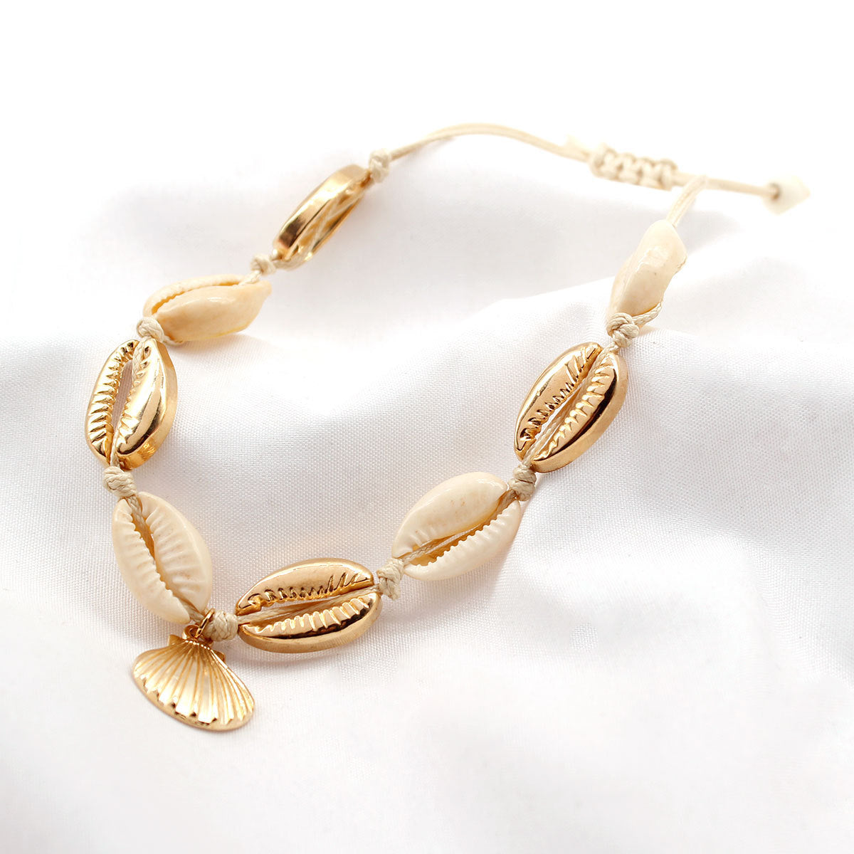 Vintage Shell Scallop Anklet for Women Alloy Beach Jewelry