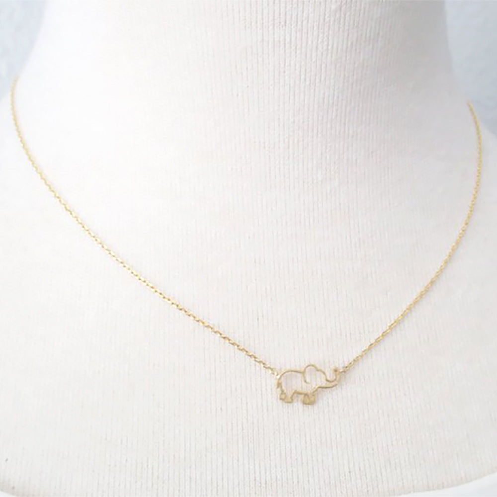 Long-Nose Elephant Necklace Alloy Cross Chain Women's Pendant Jewelry