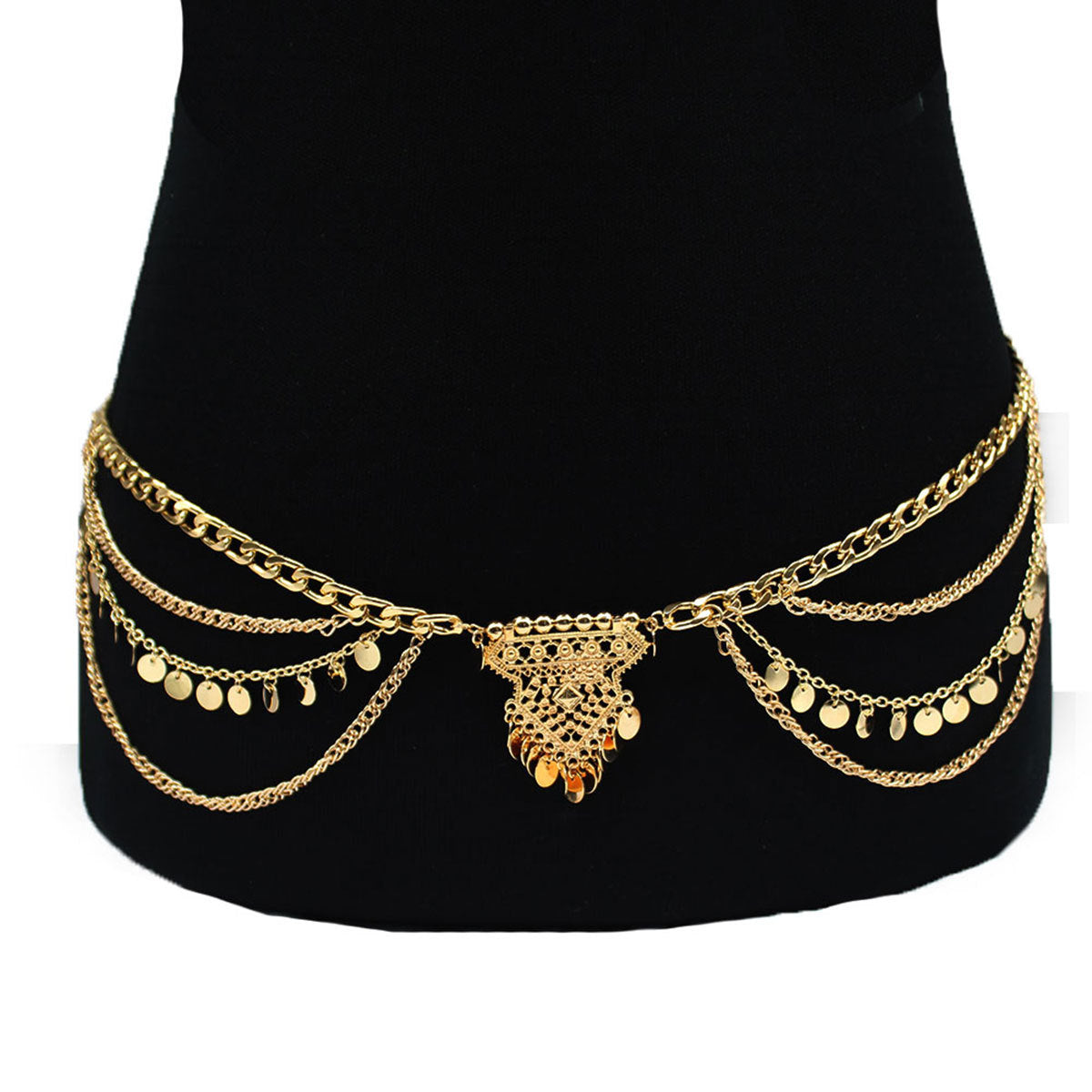 Bohemian Rhinestone Waist Chain for Women Metal Waist Accessory