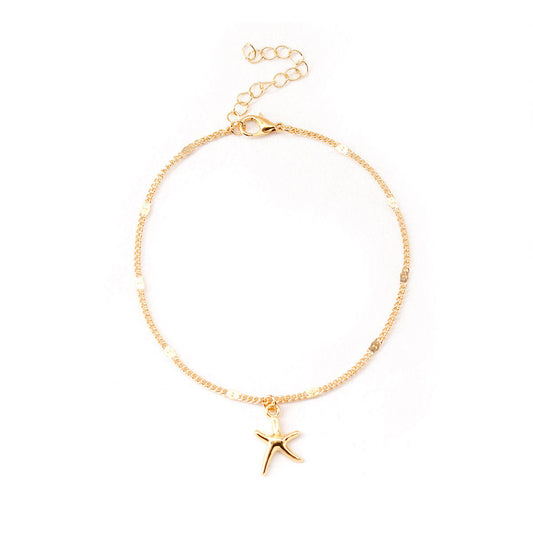 Women's Alloy Star-Shaped Anklet Minimalist Geometric Foot Jewelry Fashion Accessory