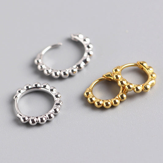 Orecchino da polso geometrico a pois rotondi in argento sterling 925 minimalista
