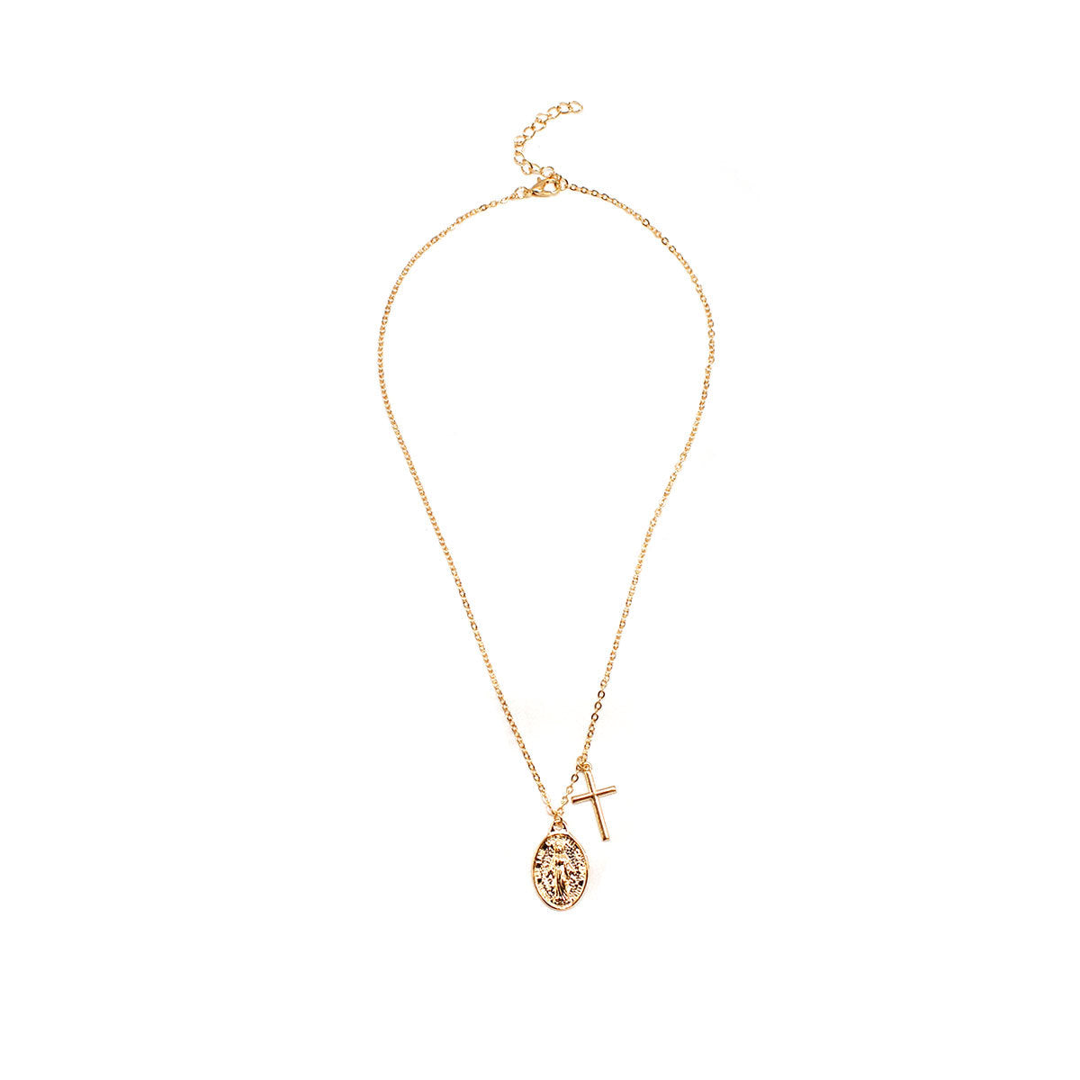 Women's Alloy Plated Cross Necklace Pendant Clavicle Chain