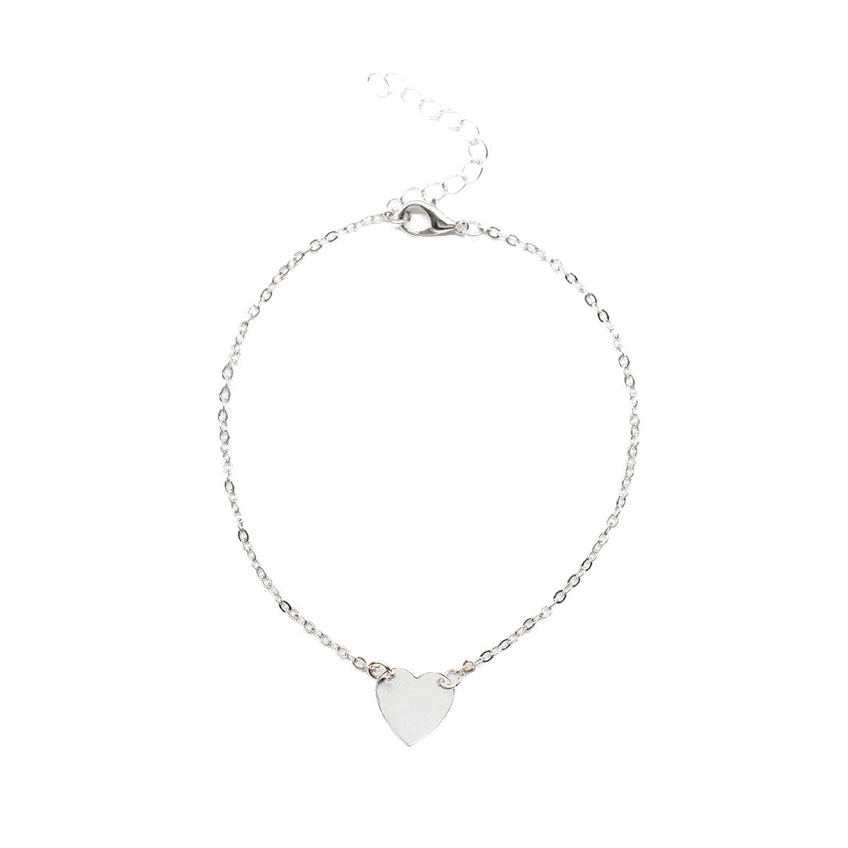 Women's Heart-Shaped Anklet Alloy Foot Chain with Synthetic Gemstone Inlay for Wedding Travel Gift