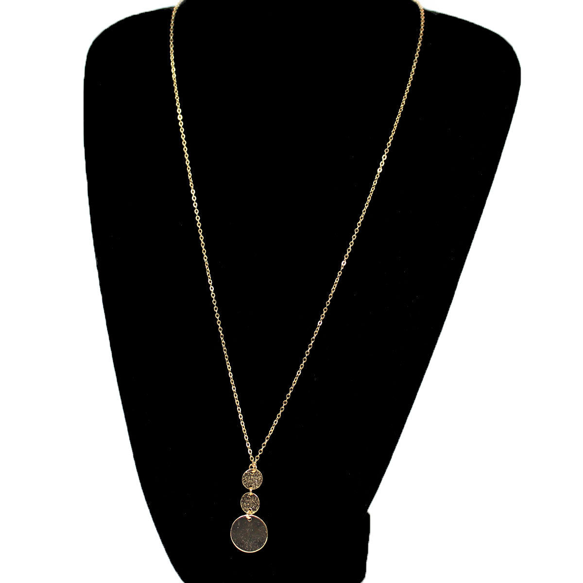 Round Geometric Alloy Plated Cross Chain Necklace for Women