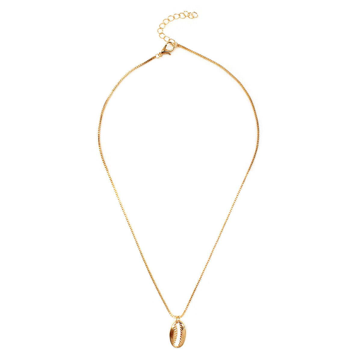 Fashion Minimalist Plated Alloy Shell Necklace Cross Chain Women's Pendant Jewelry