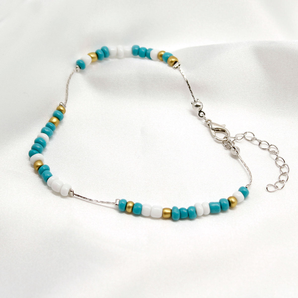 Minimalist Women's Seed Beads Anklet Hand-strung Beach Accessory