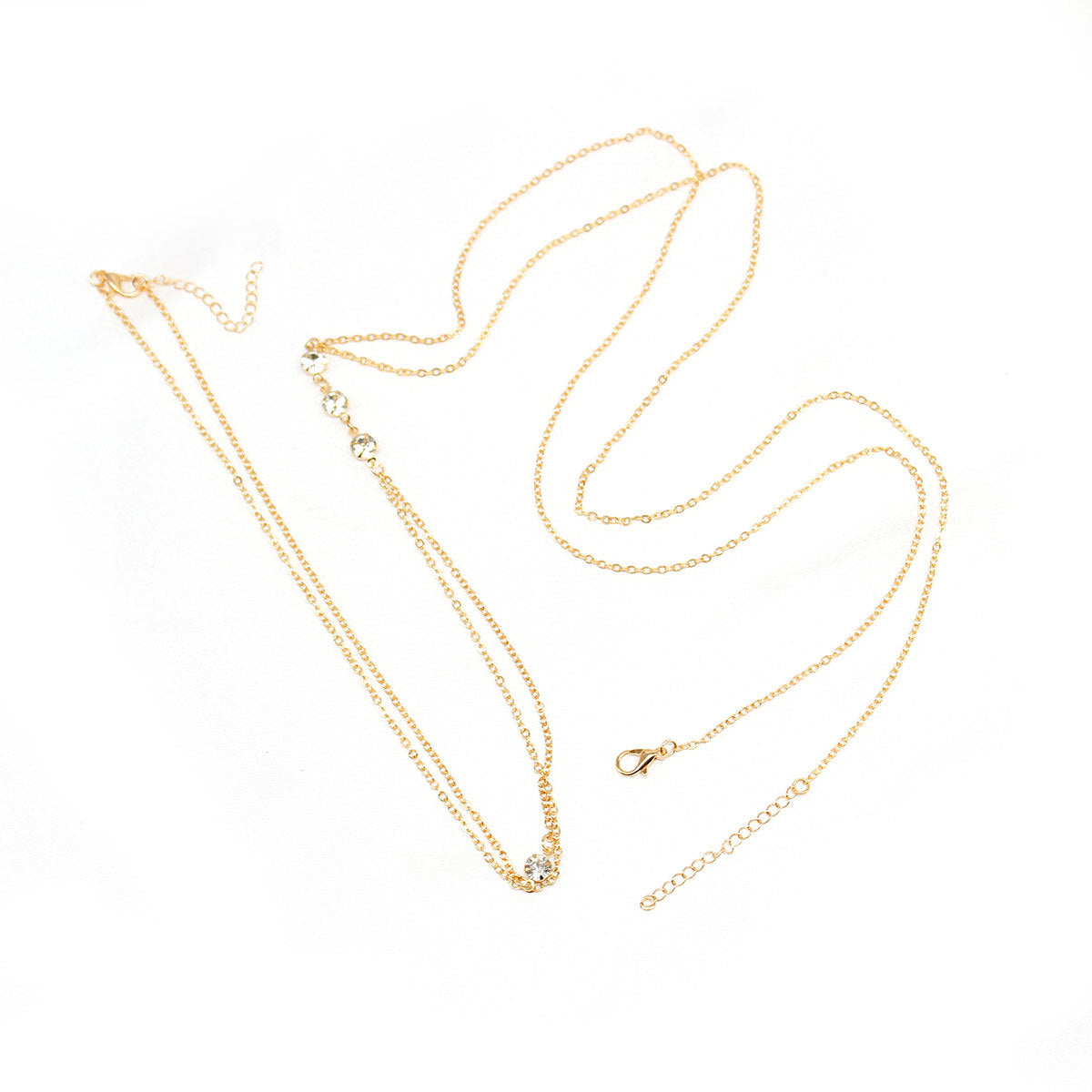 Collar con colgante de diamantes de imitación en forma de corazón para mujer, de aleación, joyería de moda, cadena corporal de verano, accesorio de tendencia