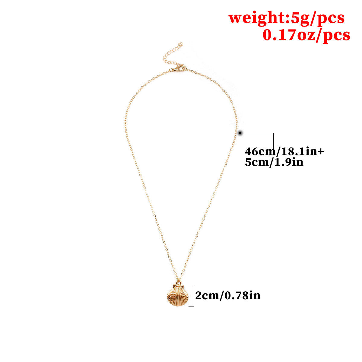 Minimalist Alloy Geometric Shell Pendant Necklace for Women Cross Chain