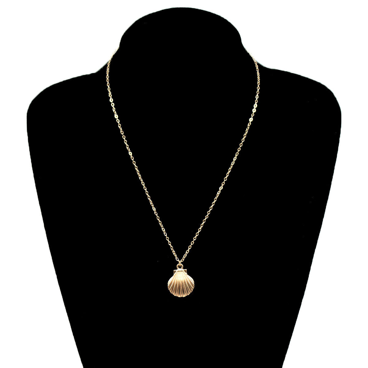 Minimalist Alloy Geometric Shell Pendant Necklace for Women Cross Chain