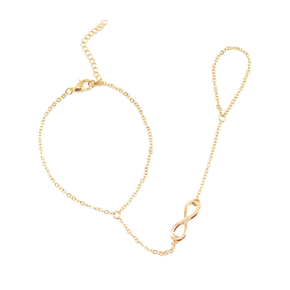 Lucky Number 8 Finger Link Bracelet for Women Roman Numeral 8 Chain Jewelry Gift