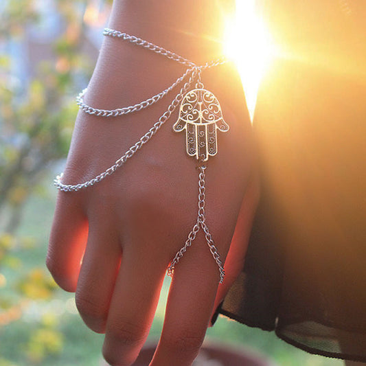 Pulsera de cadena con flecos de mano de Buda para mujer, bisutería de moda urbana llamativa