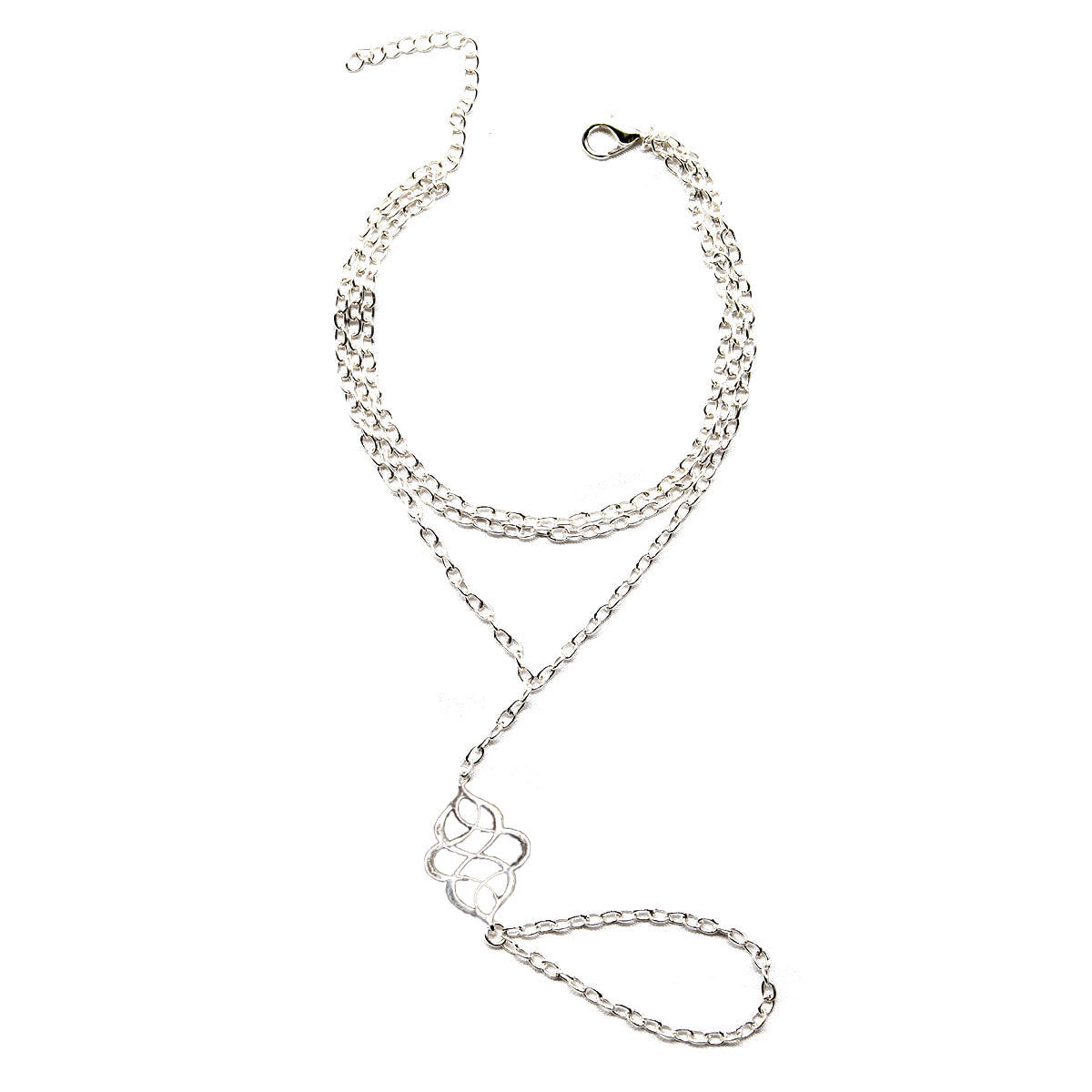 Bohemian Style Geometric Hollow Link Finger Bracelet for Women Alloy Fashion Jewelry