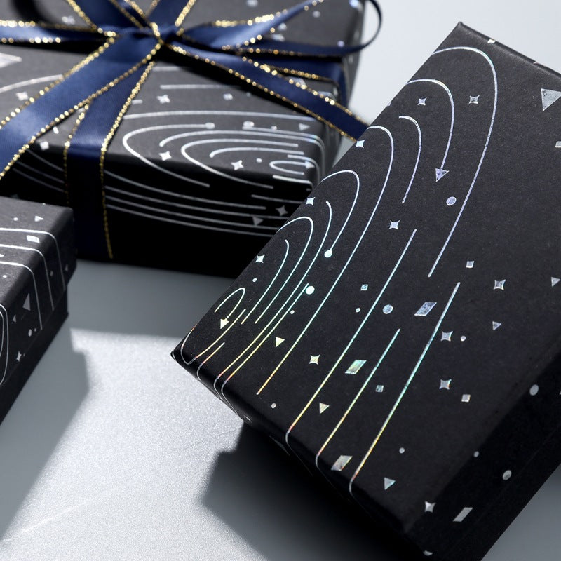Starry Sky Silver Foil Jewelry Box for Earrings Rings Necklaces Bracelets Paper Gift Box