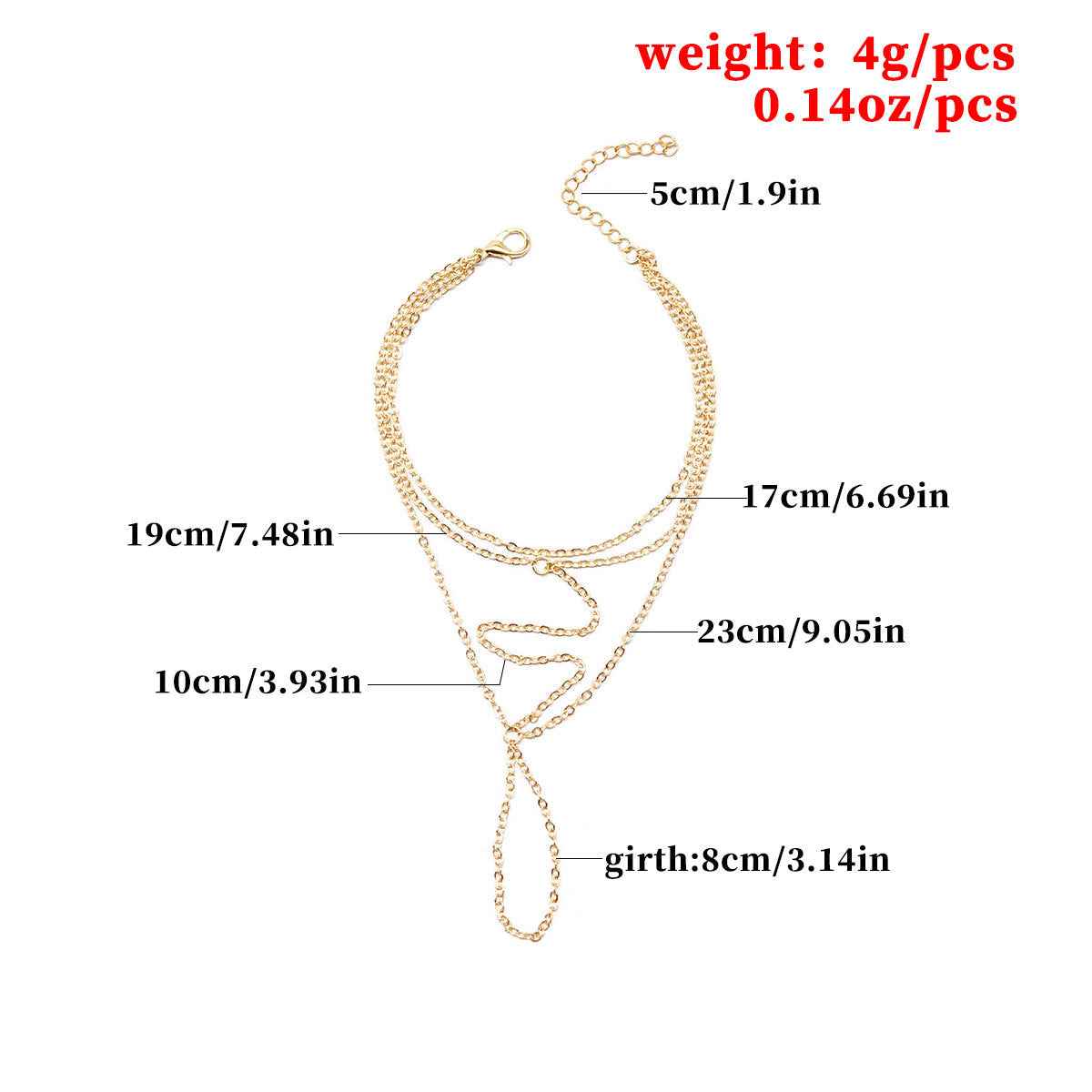 Fashion Women's Interlocking Hand Chain Bracelet Alloy Cross-Finger Wrist Jewelry