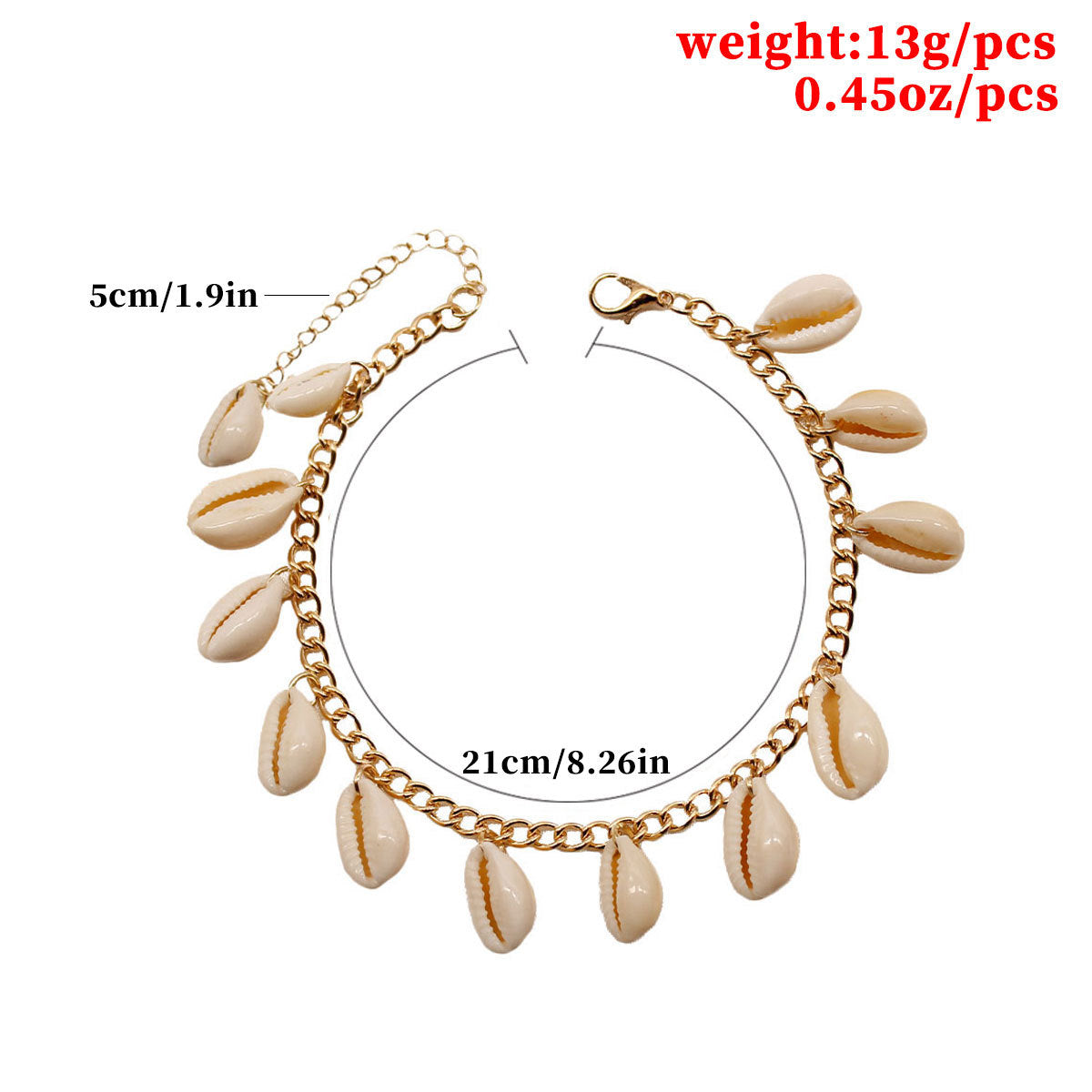 Bohemian Ethnic Geometric Shell Pendant Anklet for Women Handmade Anklet Jewelry