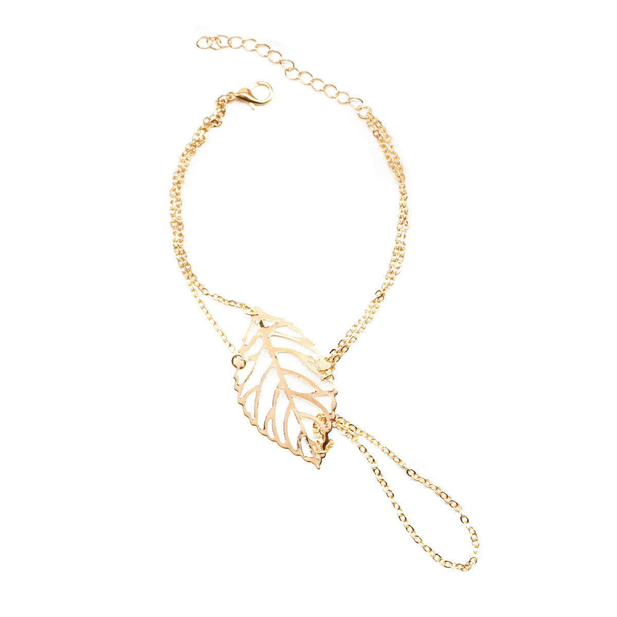 Hollow-Out Leaf Bracelet for Women Fashion Nature Inspired Minimalist Alloy Hand Jewelry