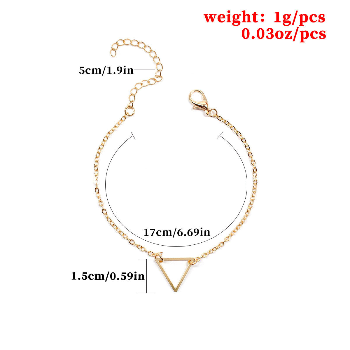 Women's Minimalist Geometric Triangle Bracelet in Alloy Spring Jewelry Gift