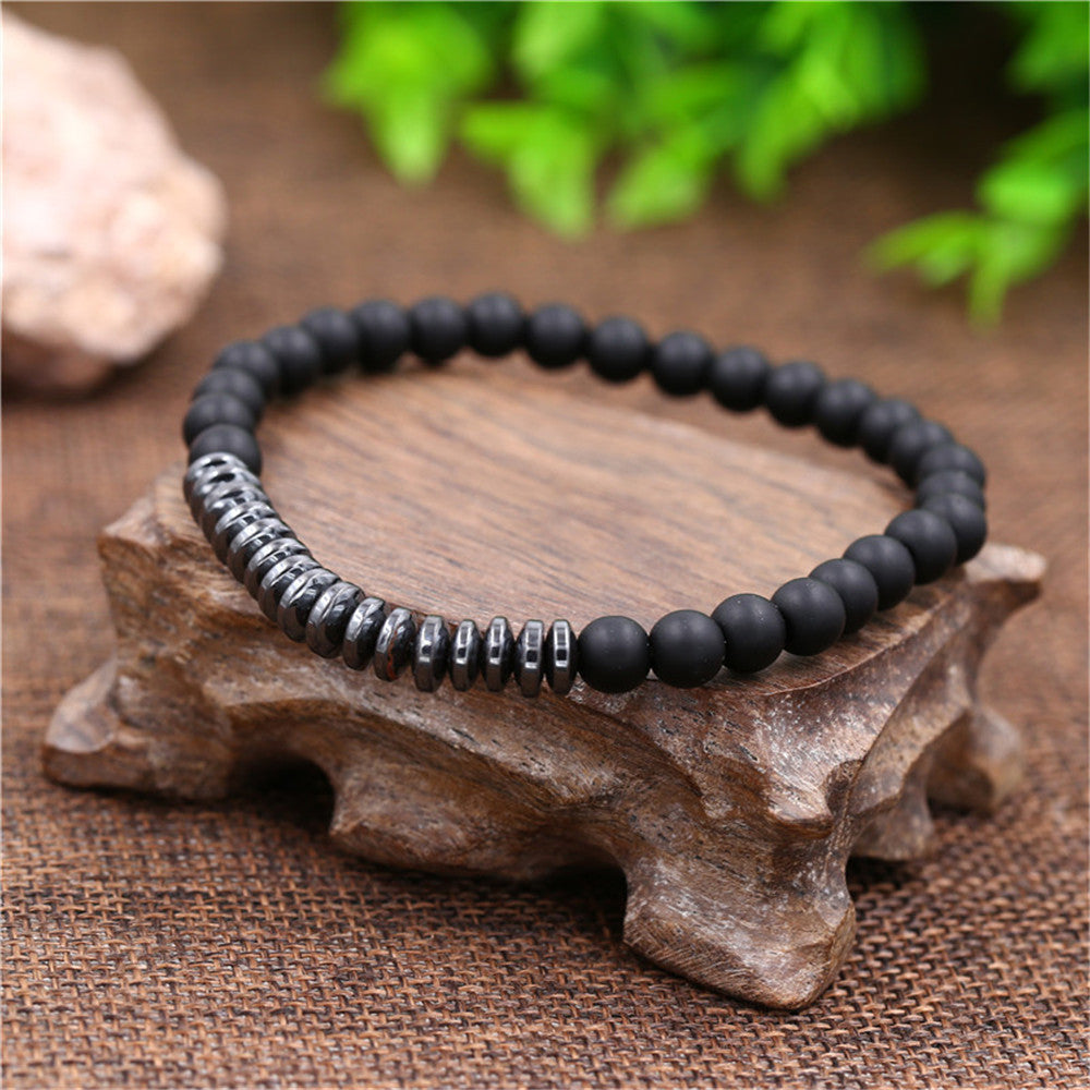 Geometric Round Matte Brass Bracelet Set with Micro-Set Rhinestones for Unisex