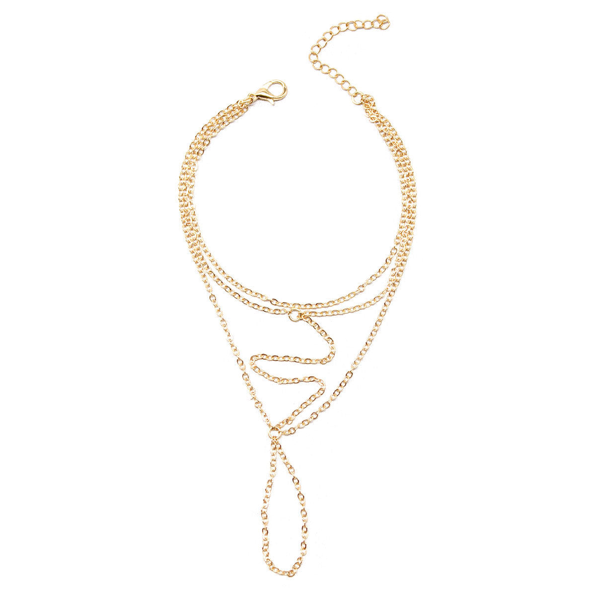 Fashion Women's Interlocking Hand Chain Bracelet Alloy Cross-Finger Wrist Jewelry