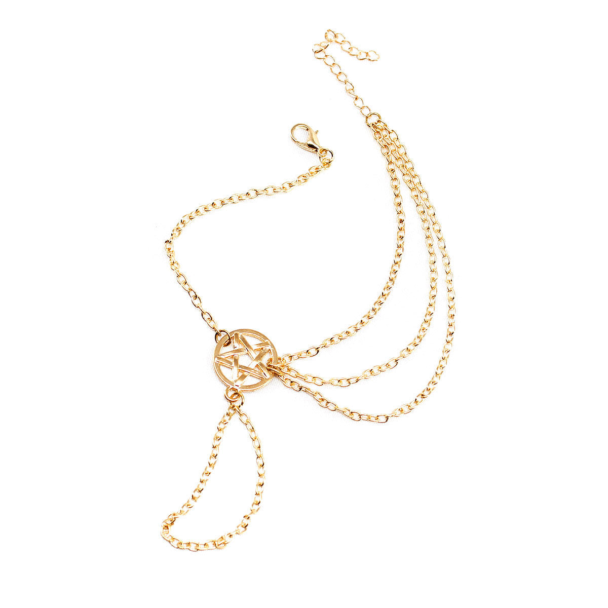 Elegant Five-Pointed Star Bracelet for Women Spring Minimalist Alloy Hand Jewelry