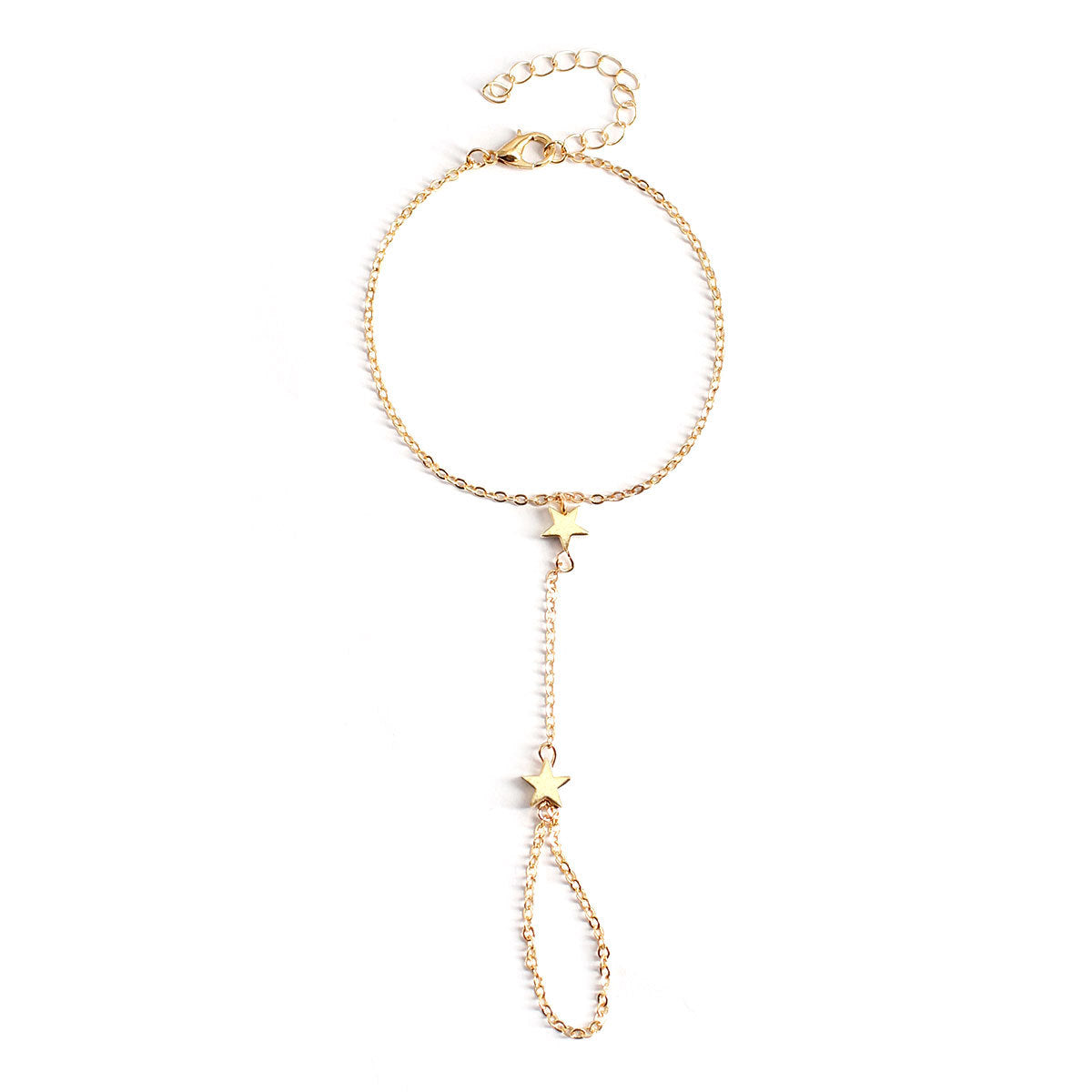 Minimalist Fashion Alloy Star Bracelet for Women Geometric Five-Pointed Star Hand Jewelry