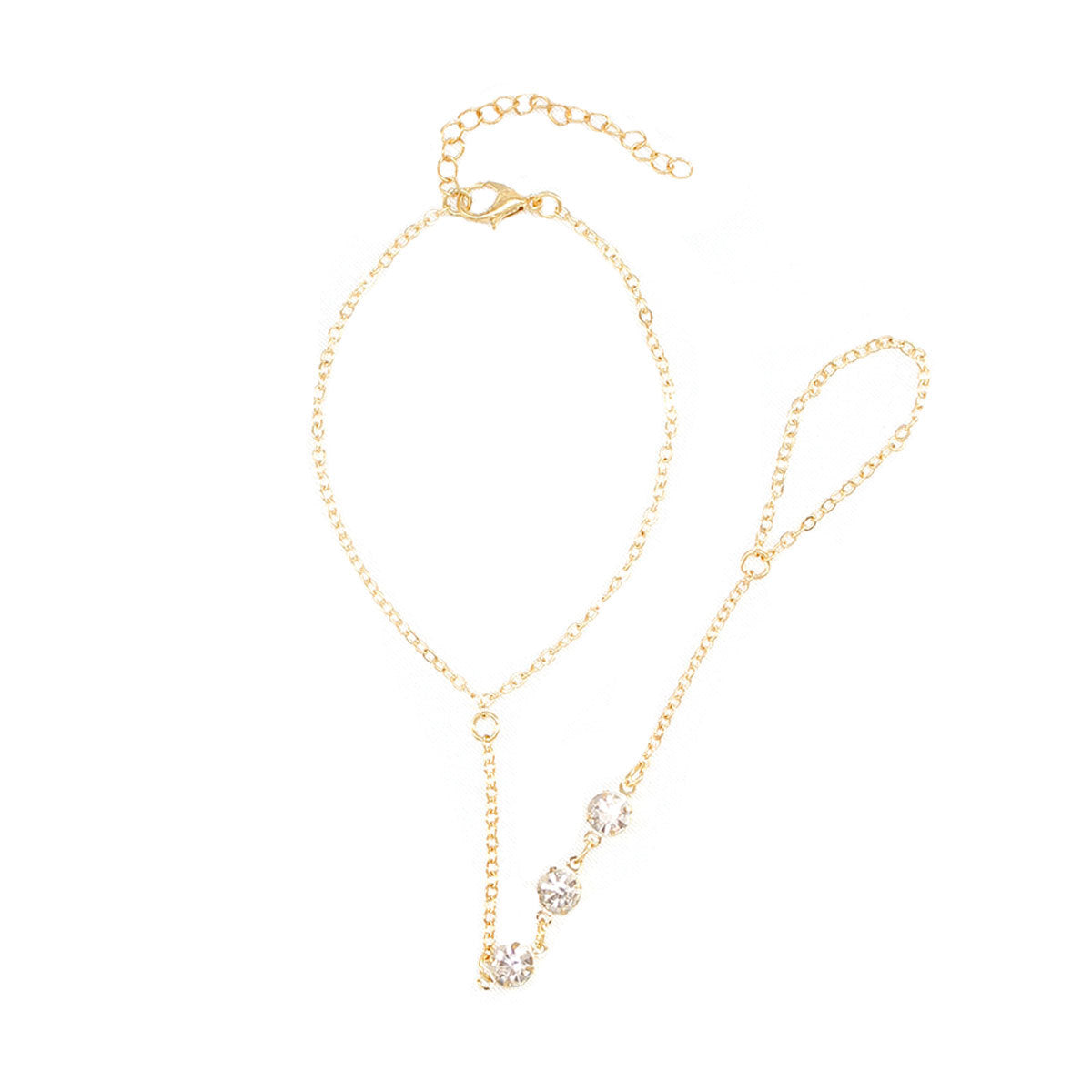 Women's Fashion Streetwear Letter Number Word Link Bracelet with Rhinestones Trendy Alloy Hand Jewelry