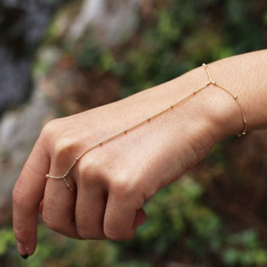 Pulsera de cadena de metal geométrica minimalista de moda para mujer, joyería de primavera