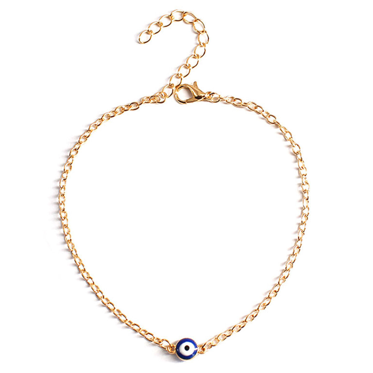 Evil Eye Bracelet Turkish Blue Eye Jewelry Geometric Style Alloy Hand Chain for Women