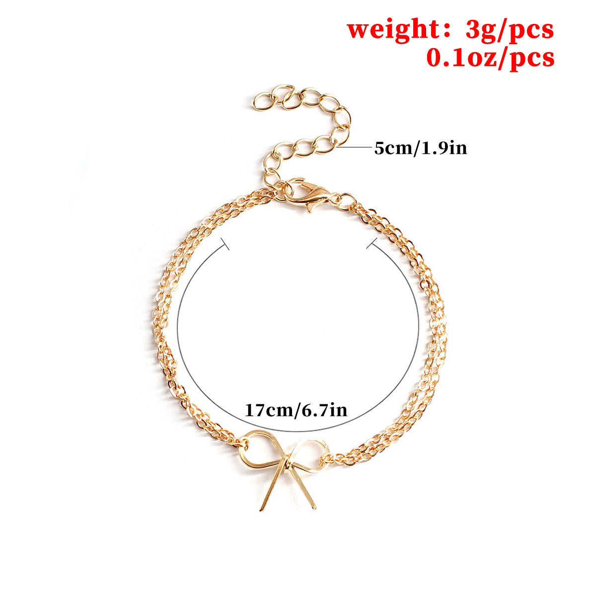 Butterfly Bow Bracelet for Women Alloy Geometric Minimalist Fashion Elegant Hand Jewelry