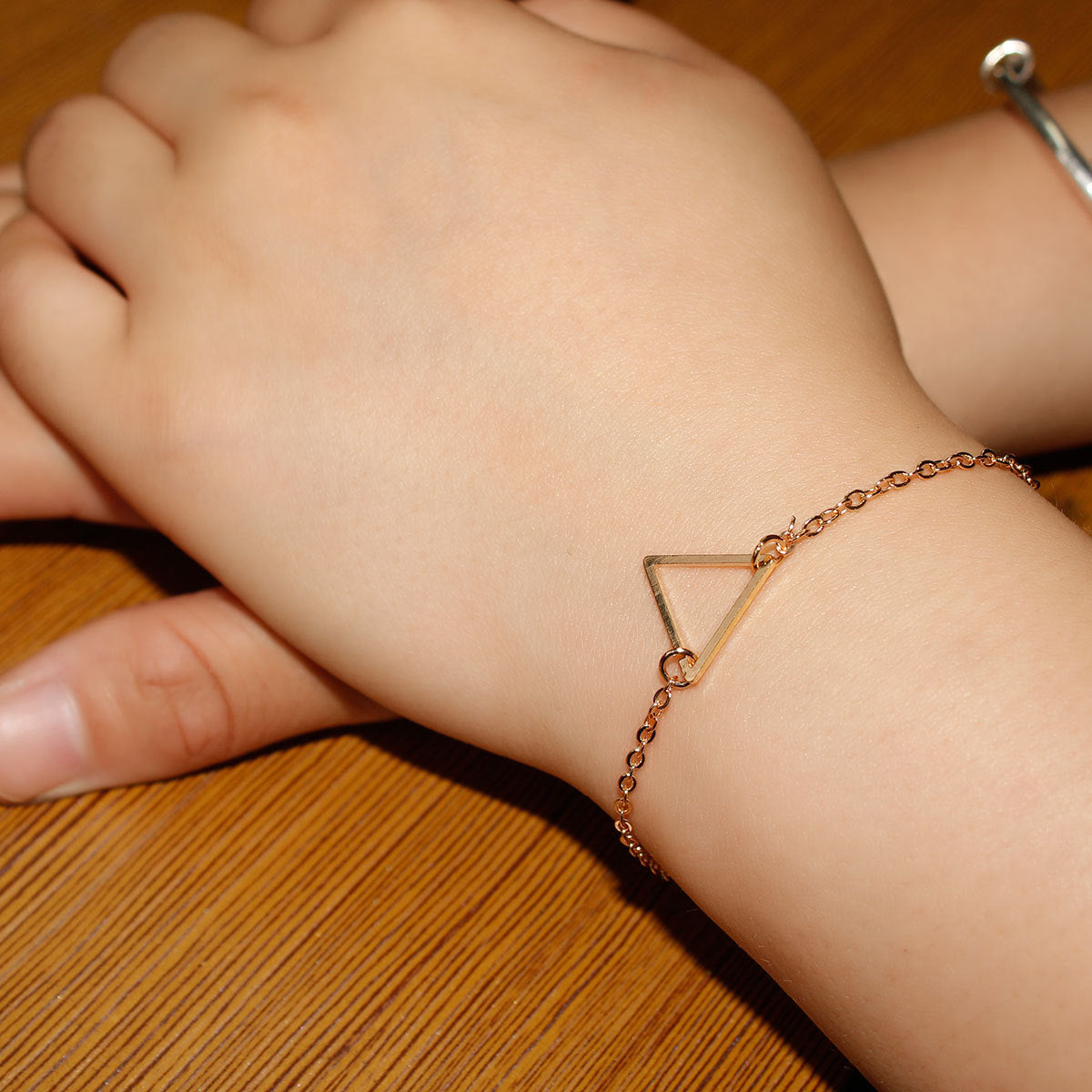 Women's Minimalist Geometric Triangle Bracelet in Alloy Spring Jewelry Gift
