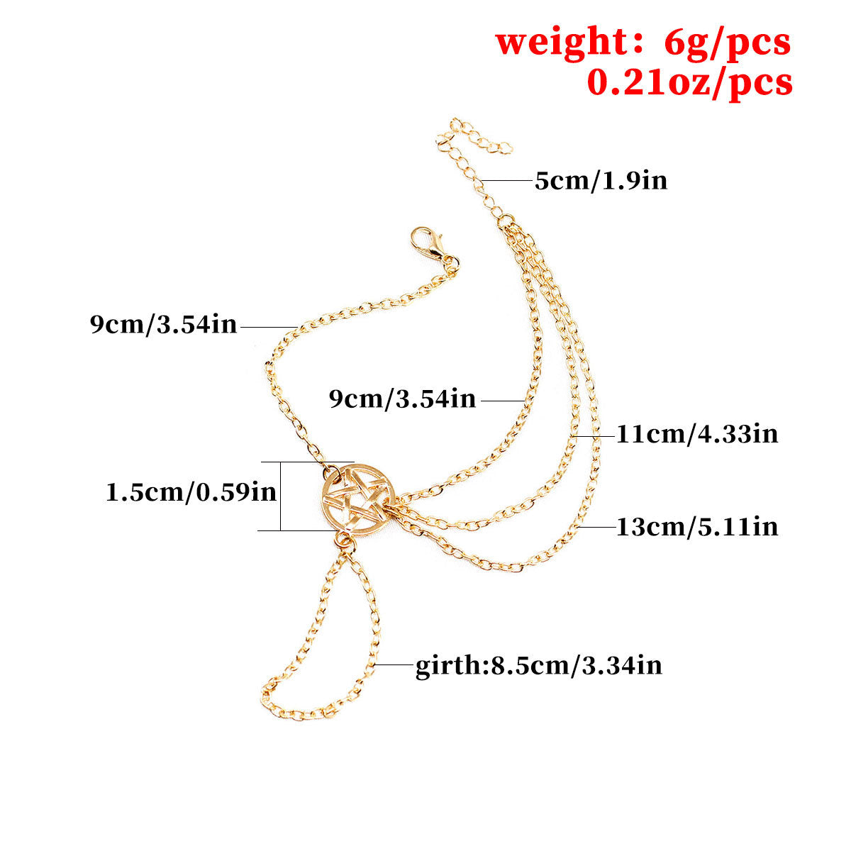 Elegant Five-Pointed Star Bracelet for Women Spring Minimalist Alloy Hand Jewelry
