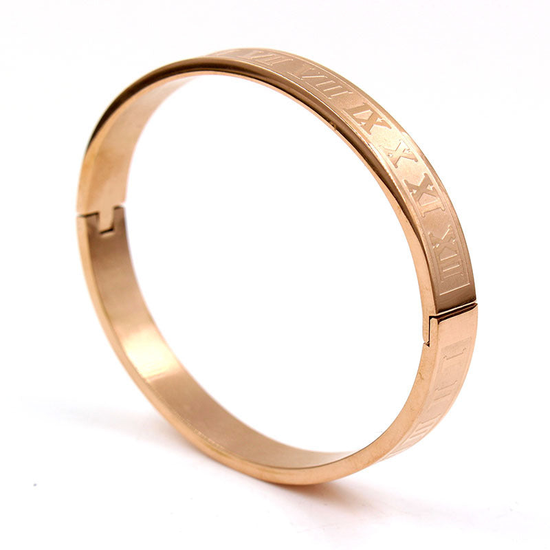 Punk Stainless Steel Plated Round Letter Bracelet