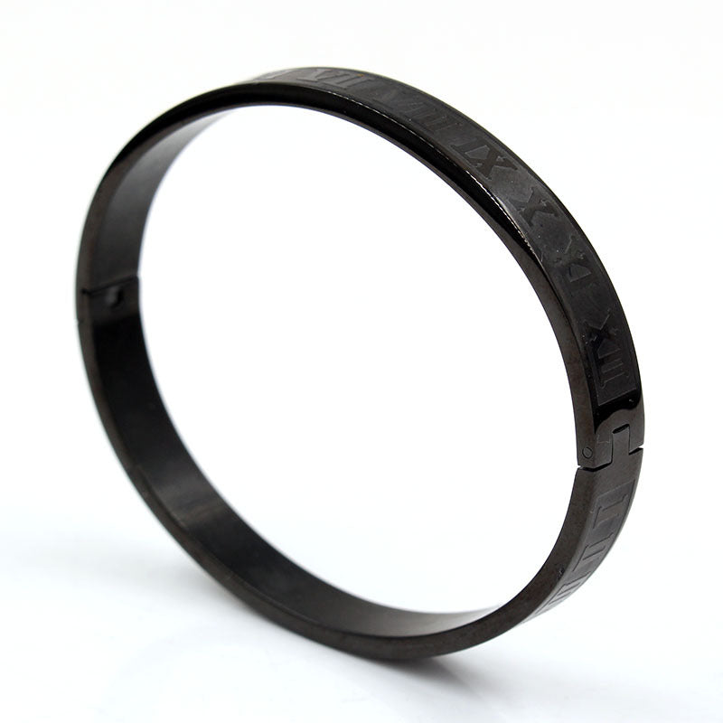 Punk Stainless Steel Plated Round Letter Bracelet