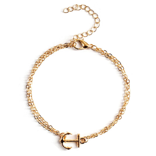 Pulsera Minimalista de Ancla para Mujer en Aleación, Accesorio de Joyería de Regalo para Primavera