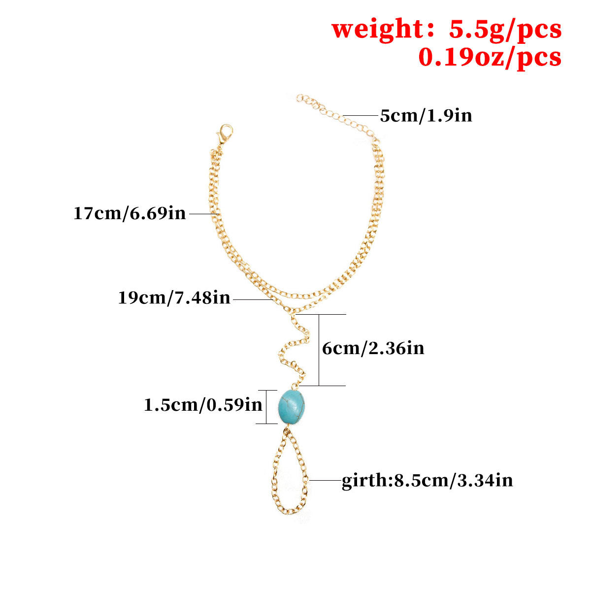 Hand-Strung Turquoise Bracelet for Women Adjustable Beaded Wristband Boho Style Jewelry