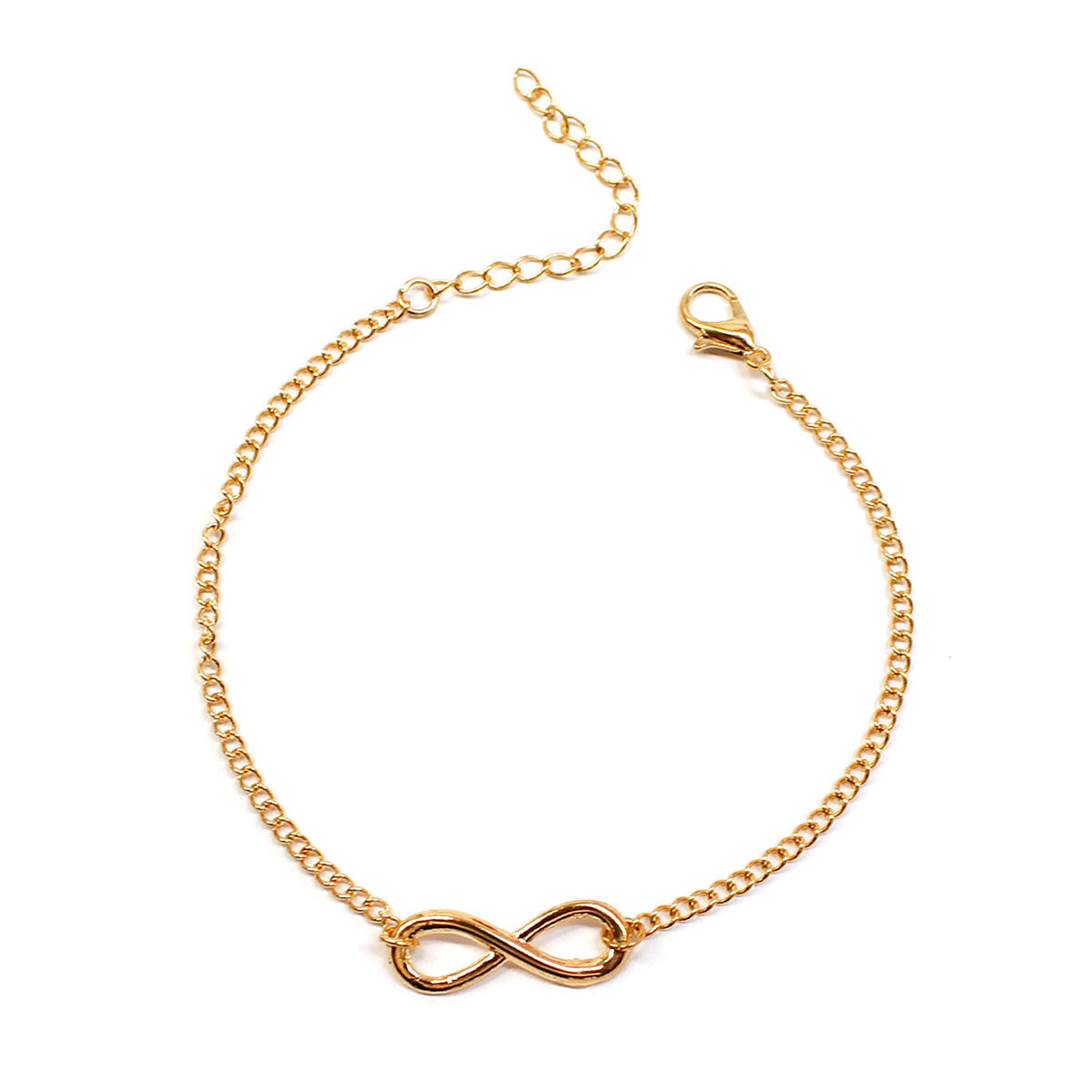 Vintage Number 8 Infinity Symbol Alloy Bracelet for Women Retro Fashion Jewelry Minimalist Hand Chain