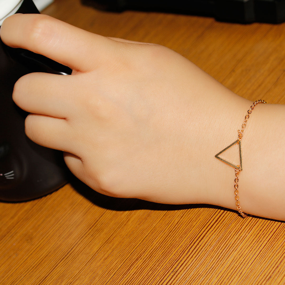 Women's Minimalist Geometric Triangle Bracelet in Alloy Spring Jewelry Gift