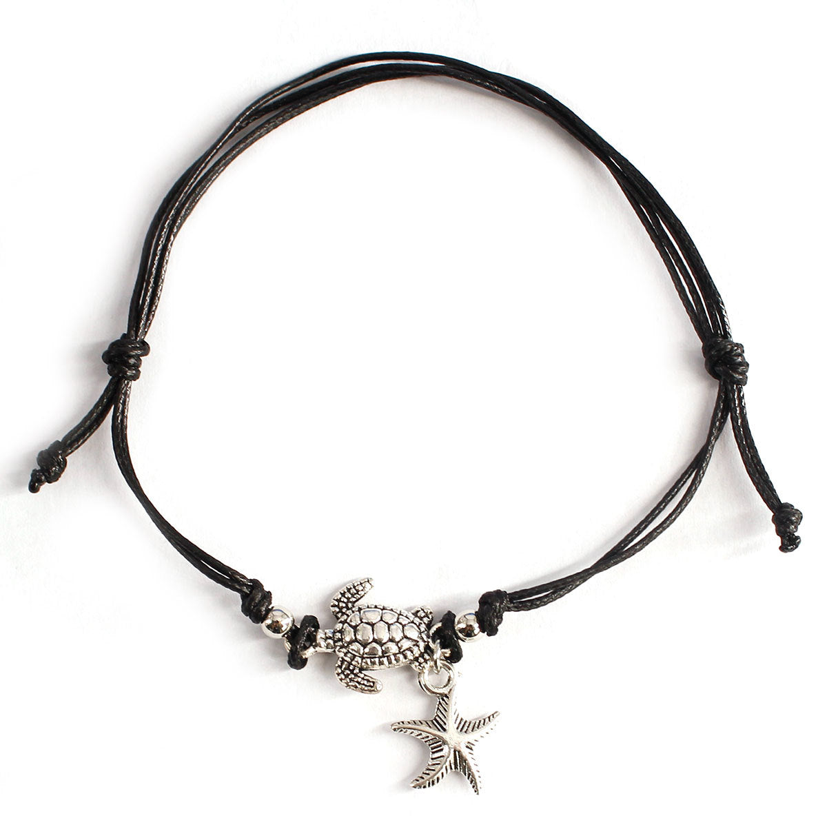 Star Turtle Anklet Alloy Leather Cord Vintage Bohemian Anklet