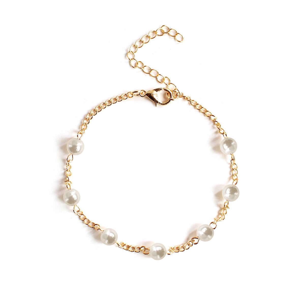 Geometric Pearl Bracelet for Women Alloy Minimalist Hand Jewelry Simple Affordable Fashion Accessory