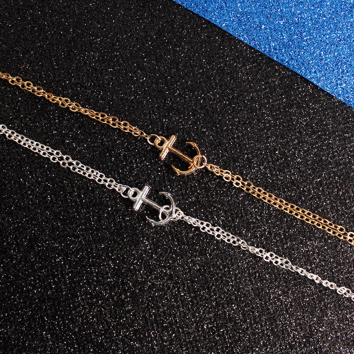 Women's Minimalist Anchor Bracelet in Alloy Spring Jewelry Gift Accessory