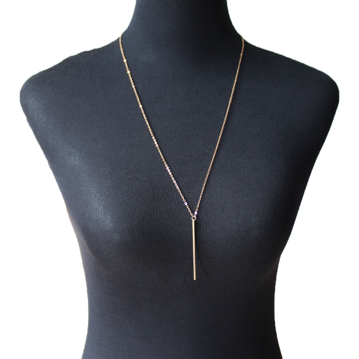 Minimalist Teardrop Pendant Necklace for Women Cross Chain Alloy Long Lariat Necklace Fashion Jewelry