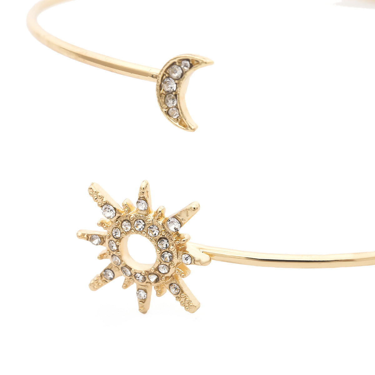 Individualistic Plated Alloy Geometric Sun Moon Bracelet for Women