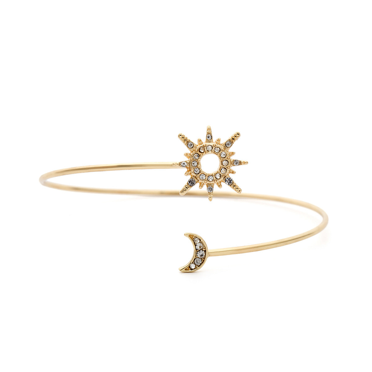 Individualistic Plated Alloy Geometric Sun Moon Bracelet for Women