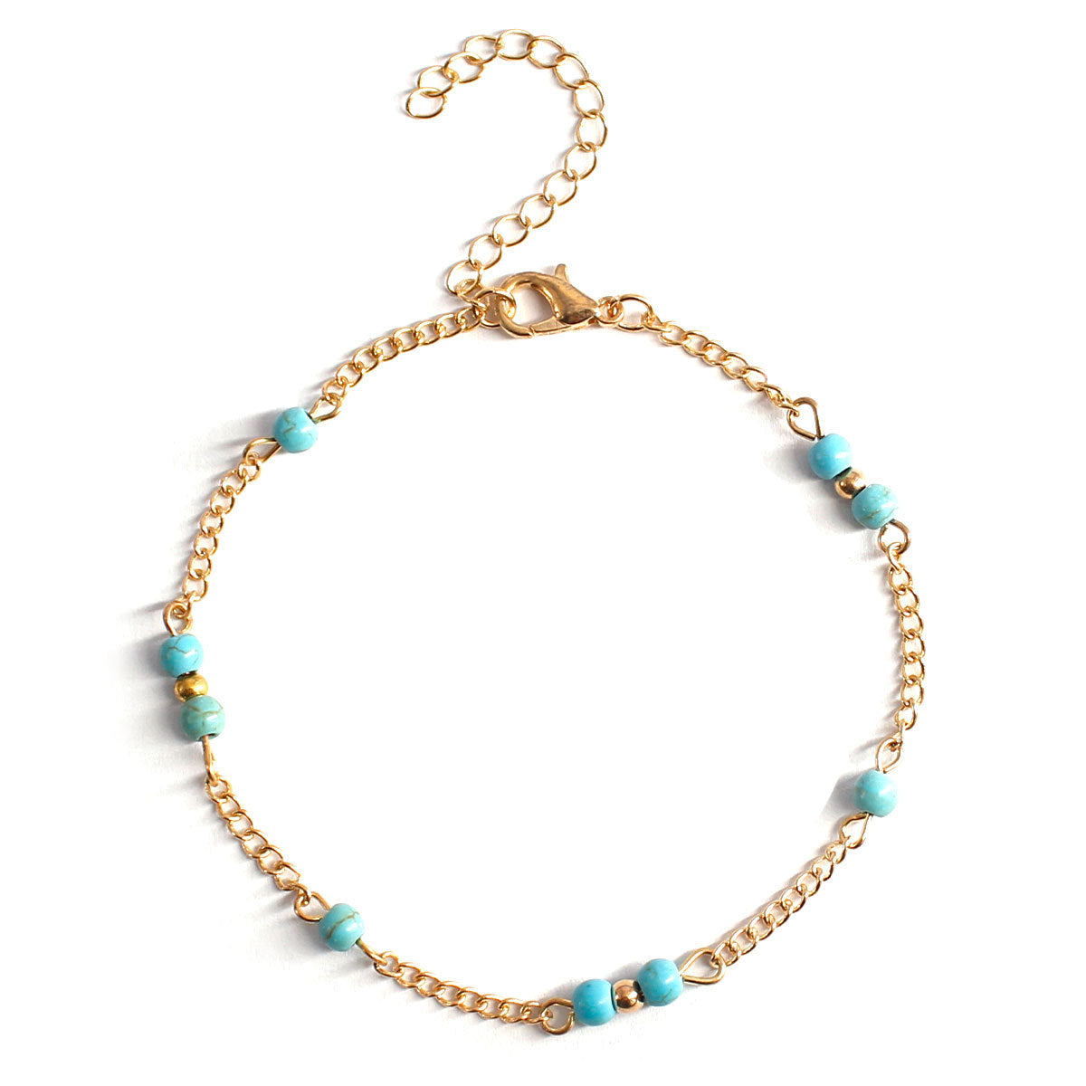 Women's Geometric Alloy Anklet Hand-Strung Fashion Accessory for Street Style