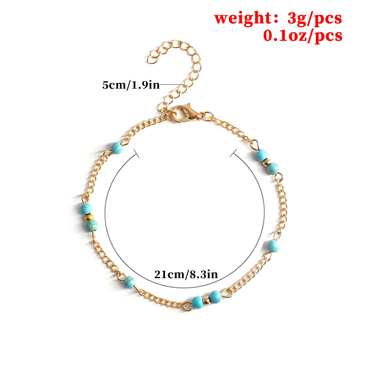 Women's Geometric Alloy Anklet Hand-Strung Fashion Accessory for Street Style
